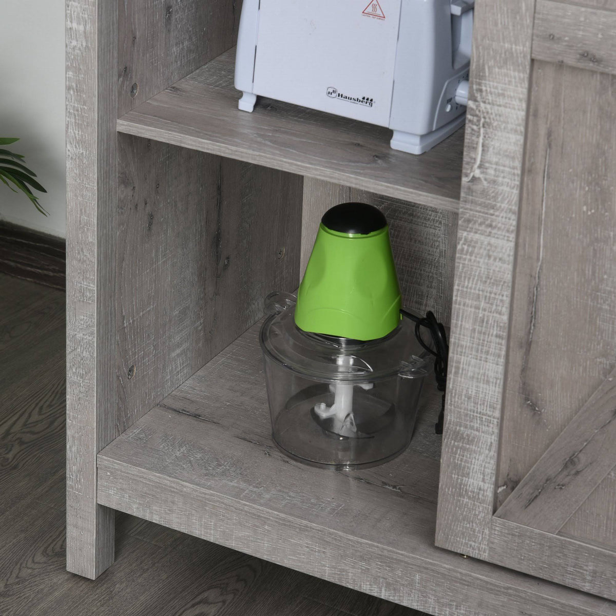 Rustic 3-Tier Storage Cabinet with Barn Door D147188