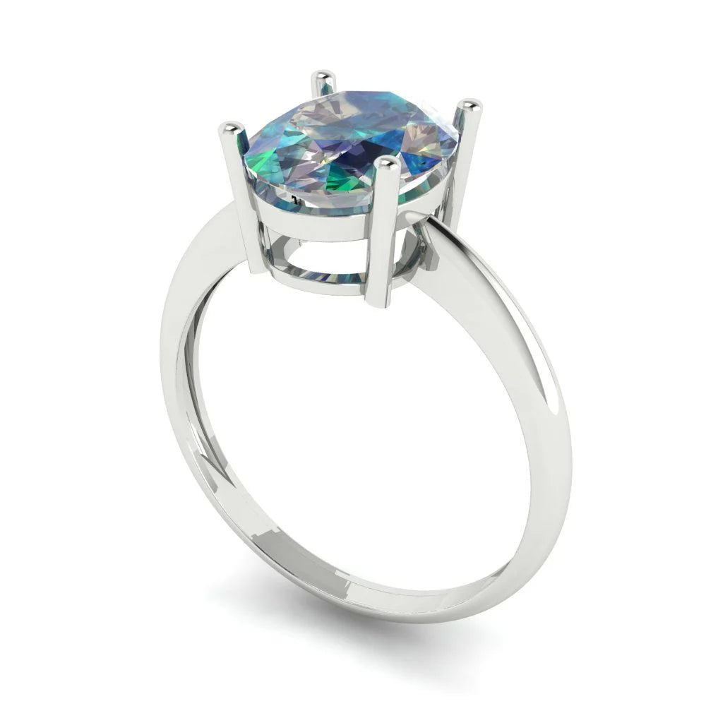 18K White Gold Solitaire Ring Z7625