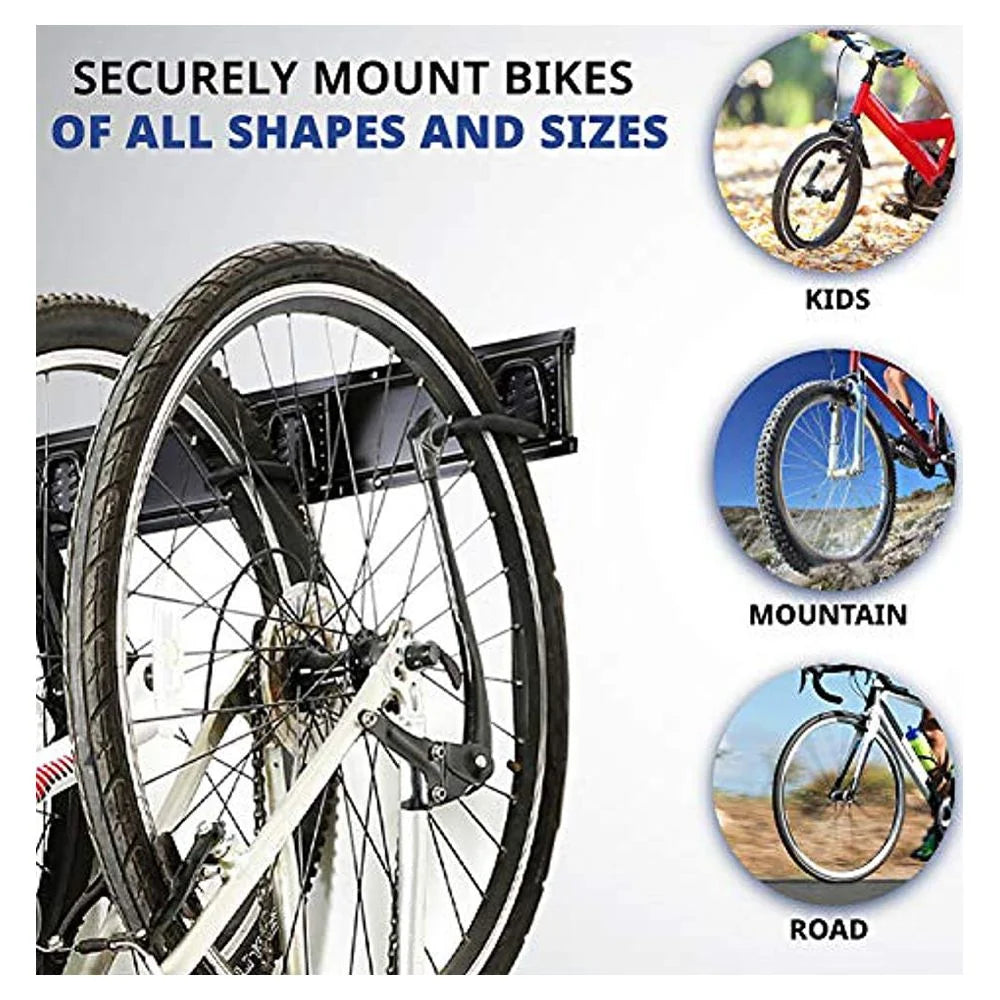 6 Adjustable Hooks Garage Bike Rack Wall Mount Bicycle Storage Hanger Z798