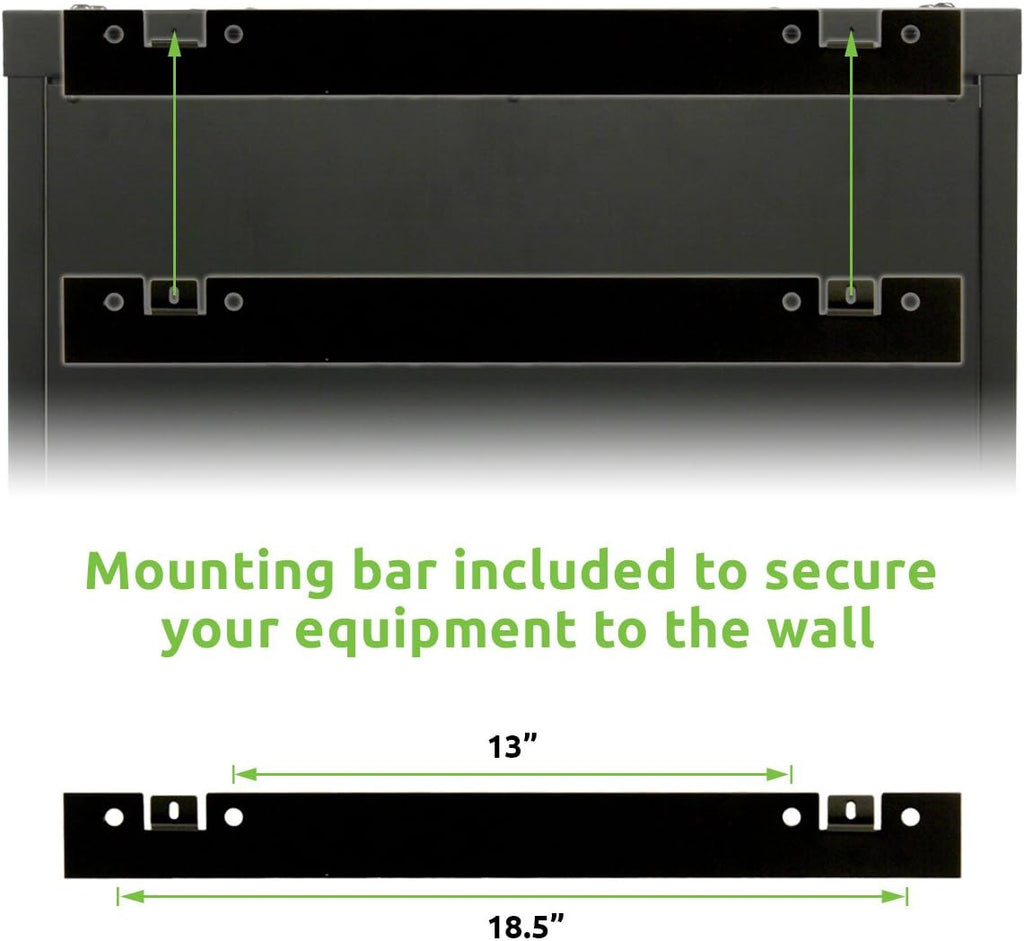 18U Wall Mount Network Server Cabinet Rack Glass Door Lock with Shelves Z378