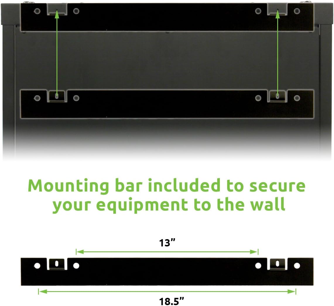 18U Wall Mount Network Server Cabinet Rack Glass Door Lock with Shelves Z378