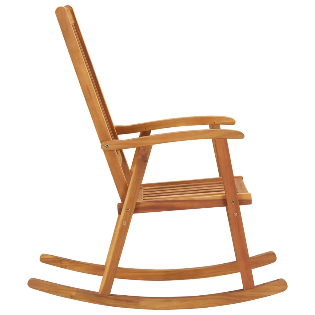 Green Cushioned Acacia Wood Rocking Chair J28783