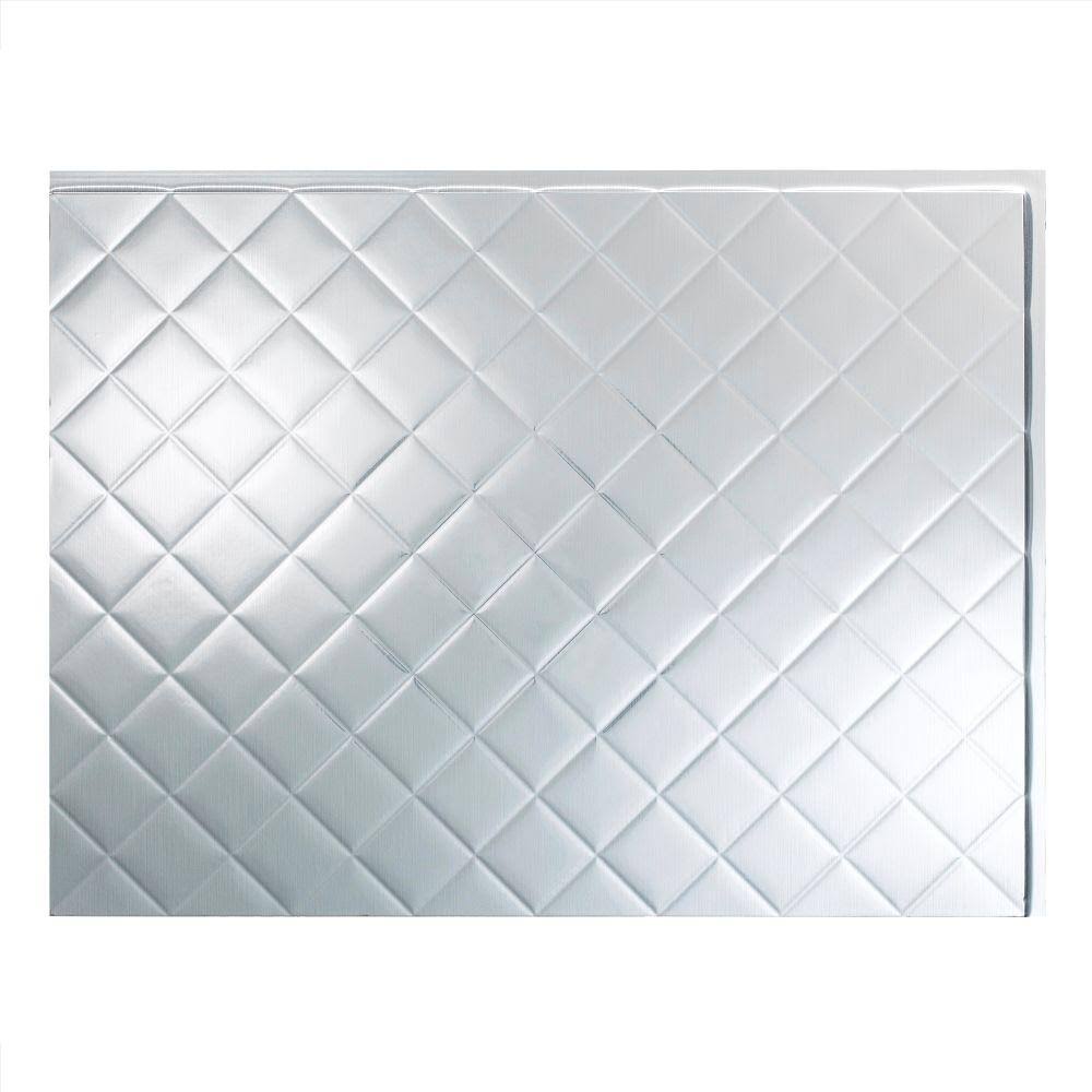 18in x 24in Quilted Brushed Aluminum Backsplash Panel (5 Pack) C559843
