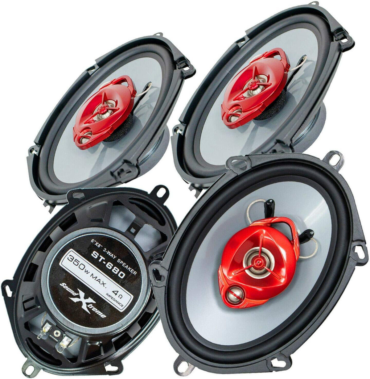 3-Way 700 Watts Coaxial Car Speakers Pack of 2 F768974