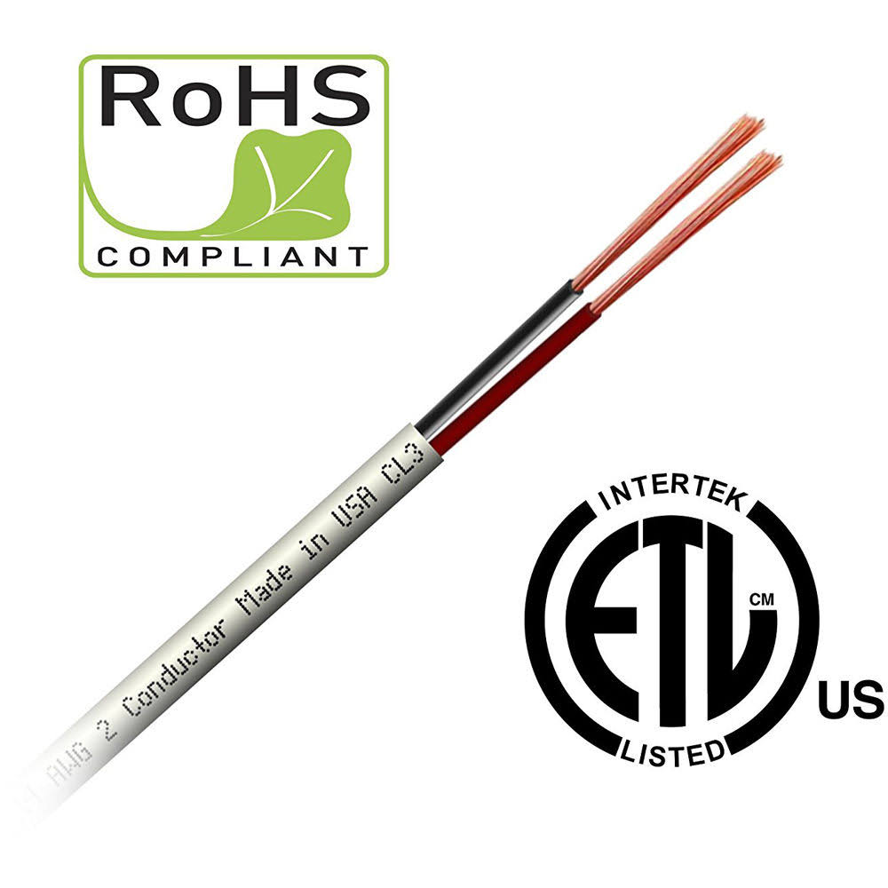 CL3 Rated 2-Conductor Pure Copper Cable (16 Gauge, 500 ft) Y4488