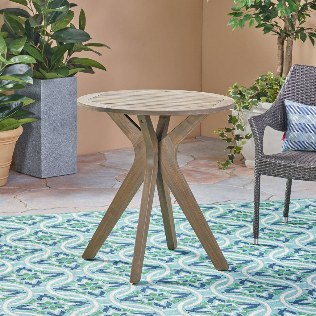 3 Piece Acacia Wood and Wicker Bistro Set A542