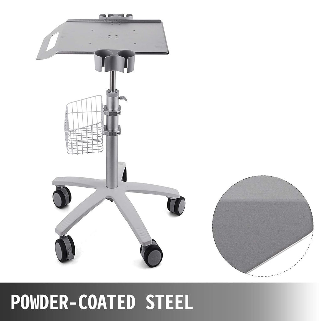 Mobile Trolley Cart Height Adjustable Rolling Desktop Cart with Large Tabletop A10348