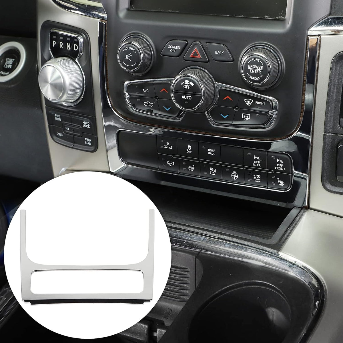 Chrome ABS Center Console Panel Trim Cover Pack of 2 H6456