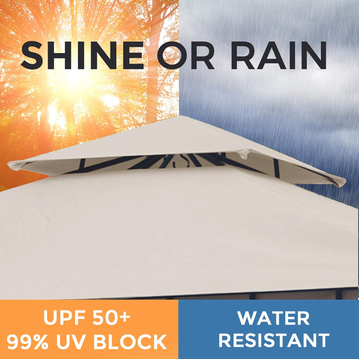 10x10 Waterproof Steel Gazebo (Beige) T171
