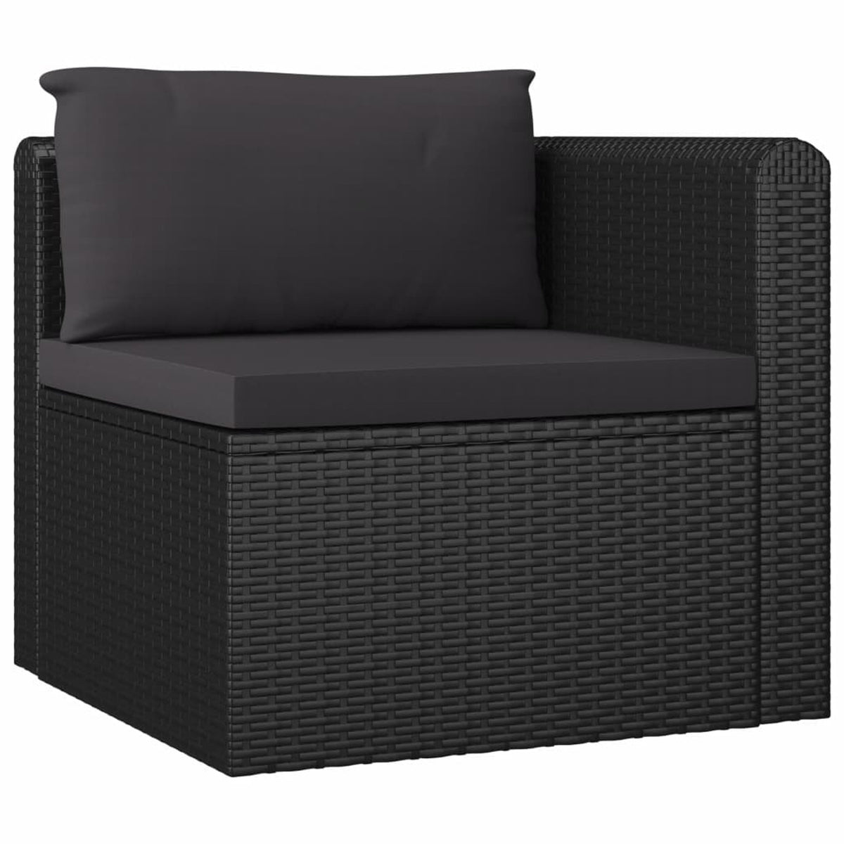 4 Piece Poly Rattan Patio Sofa Set with Cushions Black Z104
