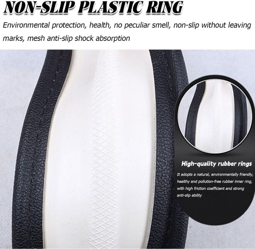 Beige 14.5-15 Inch Leather Steering Wheel Cover V781