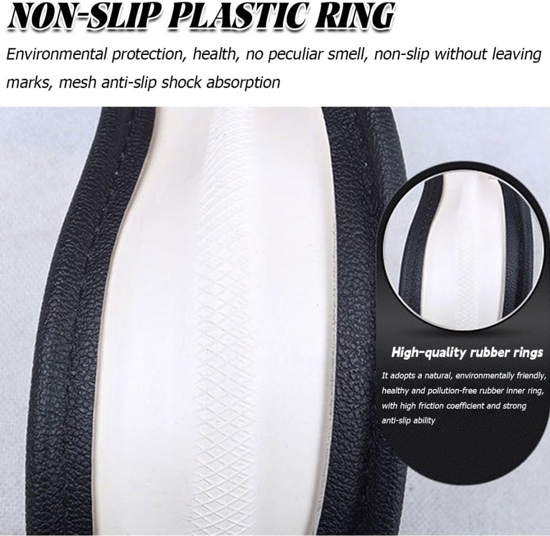 Beige 14.5-15 Inch Leather Steering Wheel Cover V781