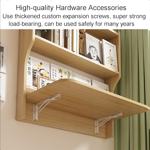 Brown Wall Mounted Drop-Leaf Table with Storage Shelves R160621