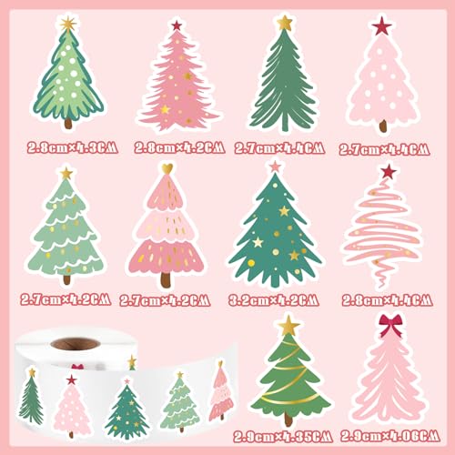 500Pcs Christmas Tree Stickers O254