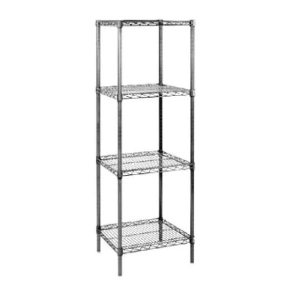 Silver Epoxy 4 Tier Wire Shelving Starter Unit C728