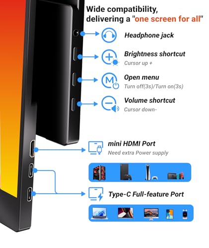 15.6 Inch FHD IPS Portable Monitor with Adjustable Stand U48451