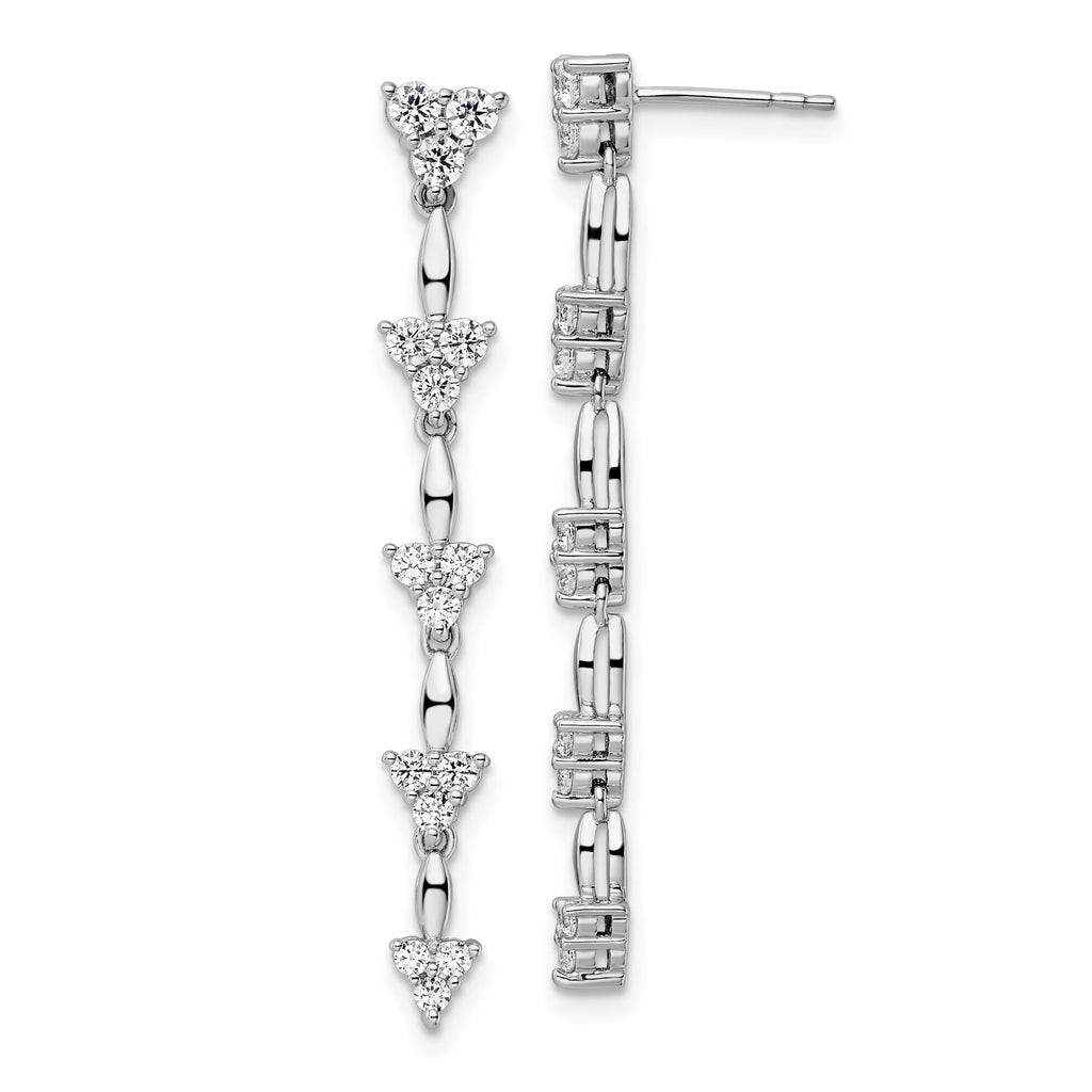 14 Karat White Gold Lab Grown Diamond Marquise Cluster Dangle Earrings W1469