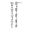 14 Karat White Gold Lab Grown Diamond Marquise Cluster Dangle Earrings W1469