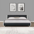 King Size Faux Leather Upholstered Platform Bed Frame A412
