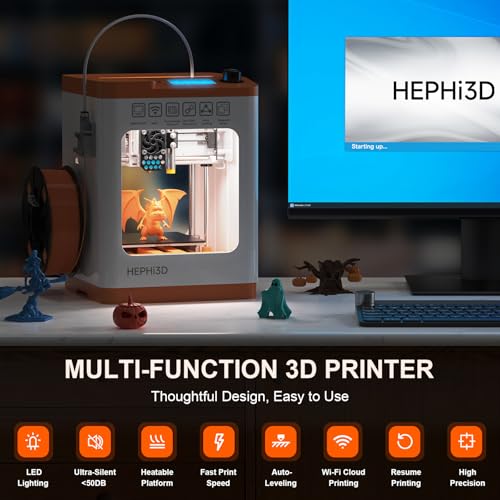 Mini 3D Printer, FDM 3D Printer, Fully Assembled Auto Leveling, Resume Printing, Removable Flexible Magnetic Build Plate U76767