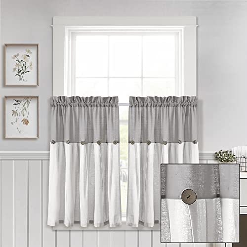 Dark Linen Tier Curtain Set, Pair, 29" W x 36" L L567
