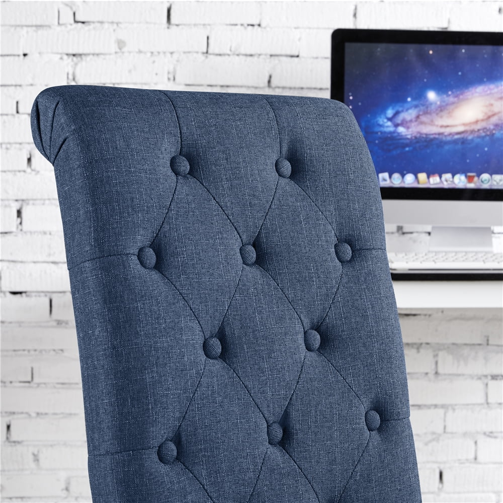 Blue Fabric Upholstered Dining Chair Set of 2 D521708