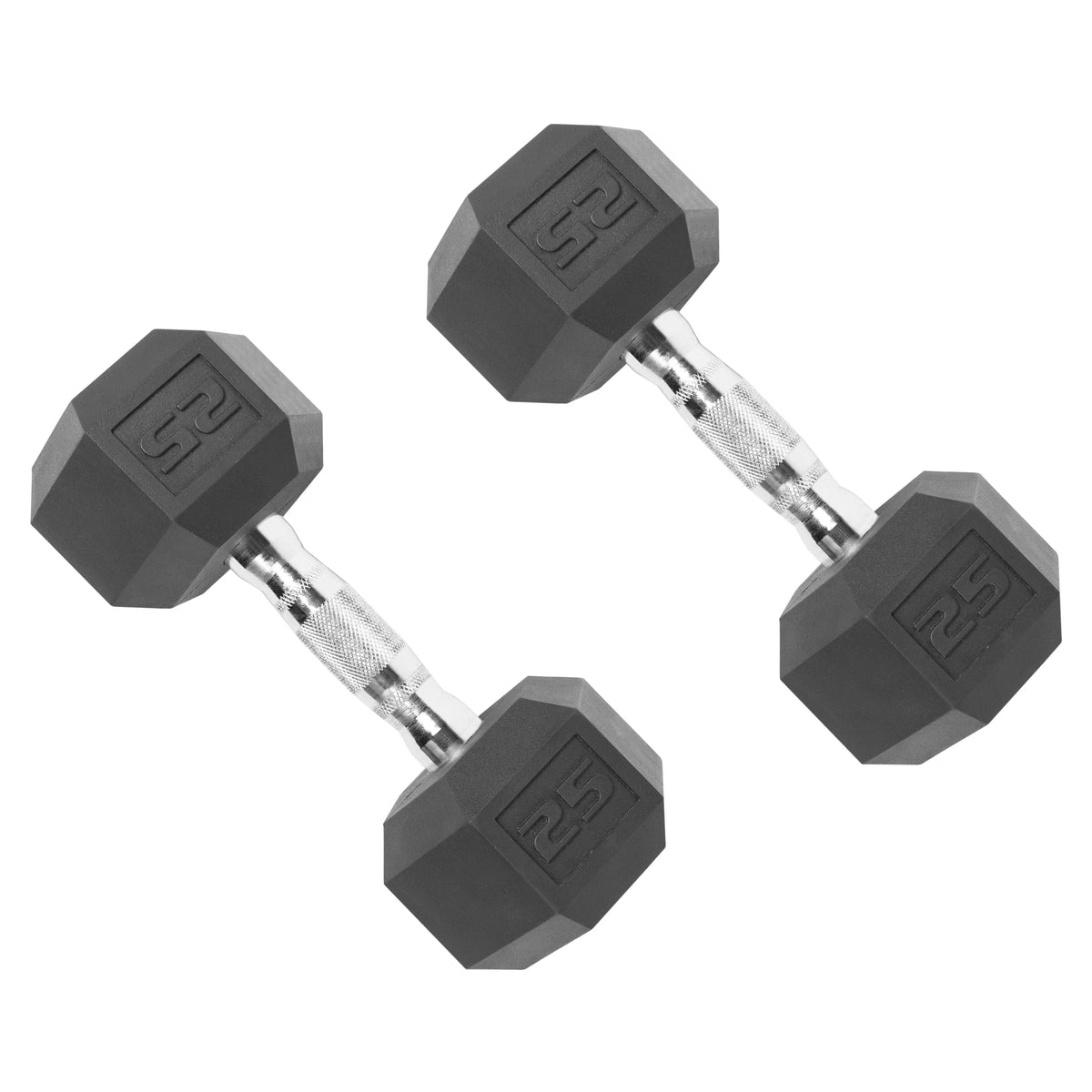 150 lb Coated Rubber Hex Dumbbell Weight Set with Rack N86753
