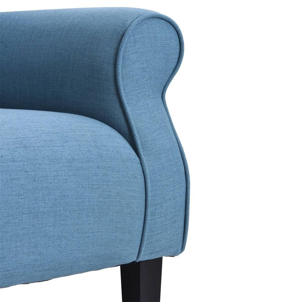 Blue Wing Back Accent Chair with Wooden Legs A863