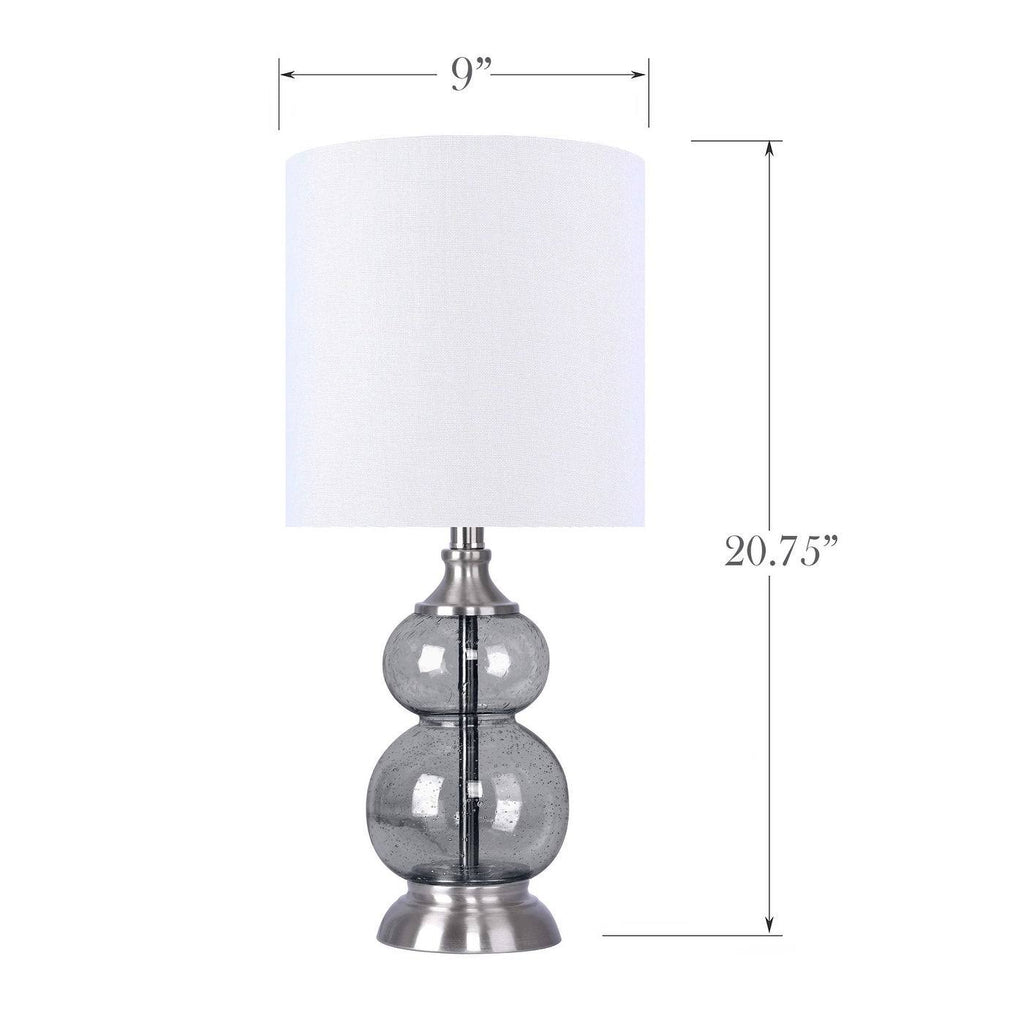 Clear Seeded Glass Accent Lamp Set of 2 G74613