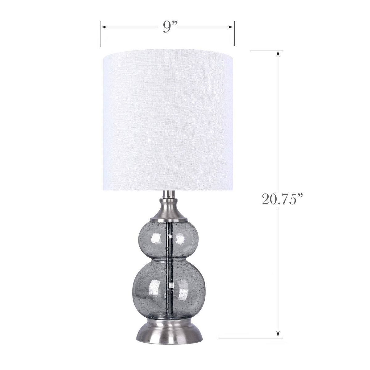 Clear Seeded Glass Accent Lamp Set of 2 G74613