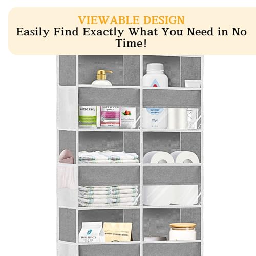 Light Grey 5-Tier Over The Door Hanging Storage Organizer I1457