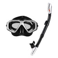 Freediving Snorkel Set with Tempered Glass Lens Goggles L355