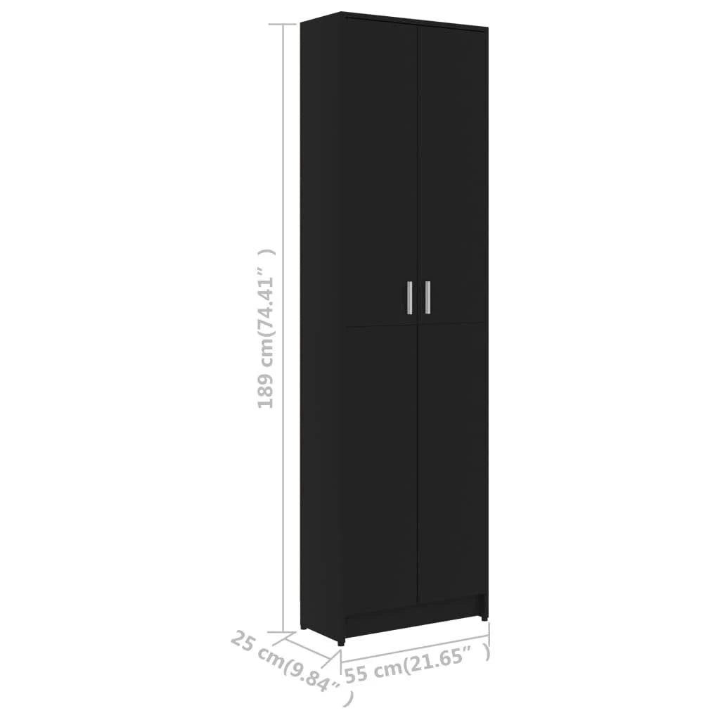 Black Chipboard Hallway Wardrobe D710474