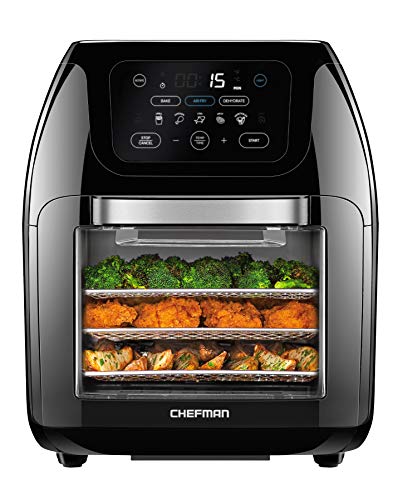 Black 10L Digital Air Fryer with Rotisserie Y593
