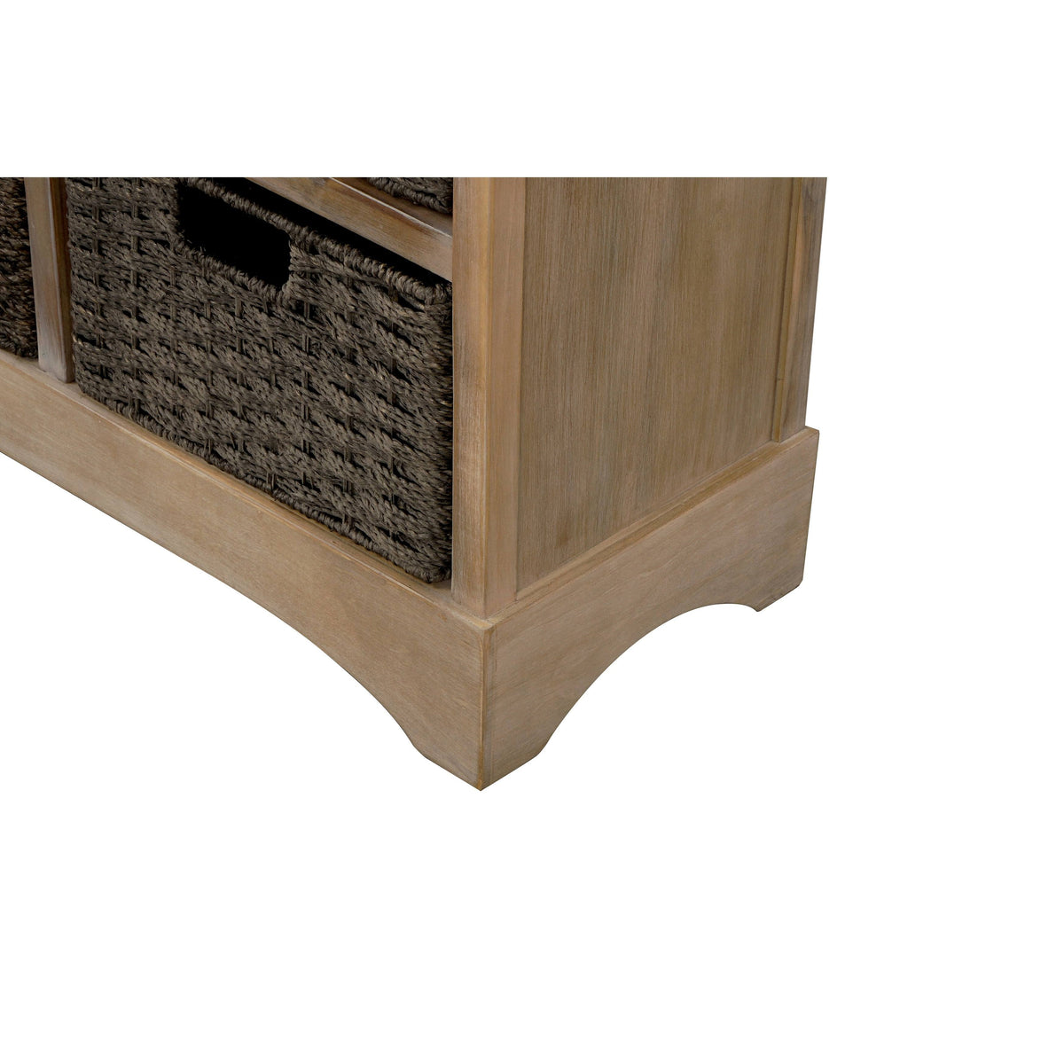 Rustic Storage Cabinet with 2 Drawers and 4 Fabric Basket N849955