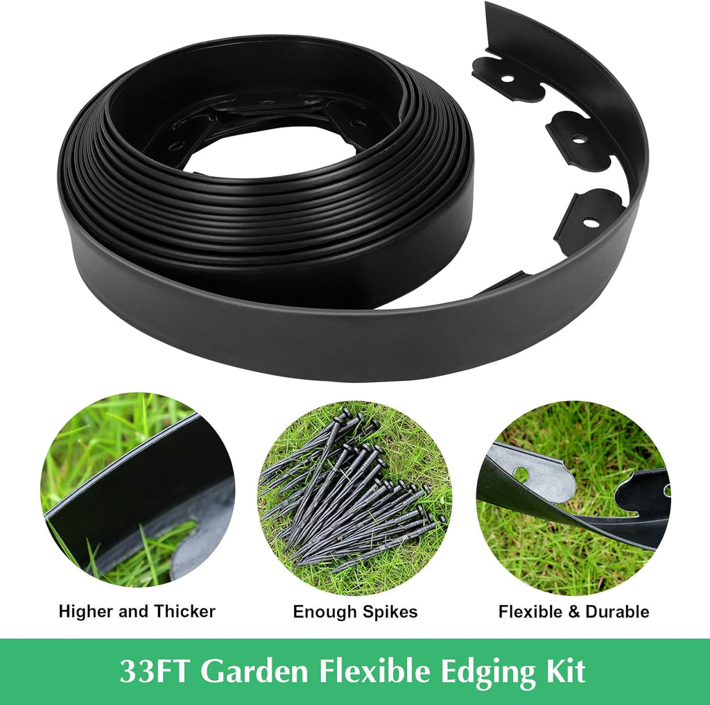 33FT No Dig Landscape Edging Border Kit with 40 Spikes A286628