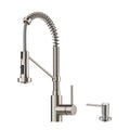 Commercial Kitchen Faucet with Soap Dispenser, Spot Free Stainless Steel S7699