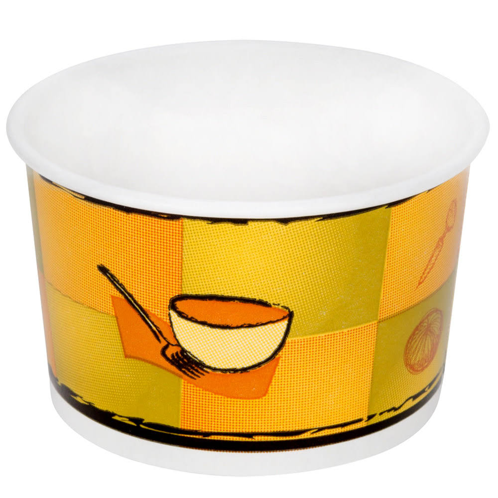 Paper Food Container with Plastic Lid 8-10oz O348878
