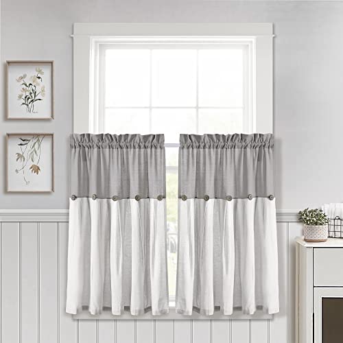 Dark Linen Tier Curtain Set, Pair, 29" W x 36" L L567