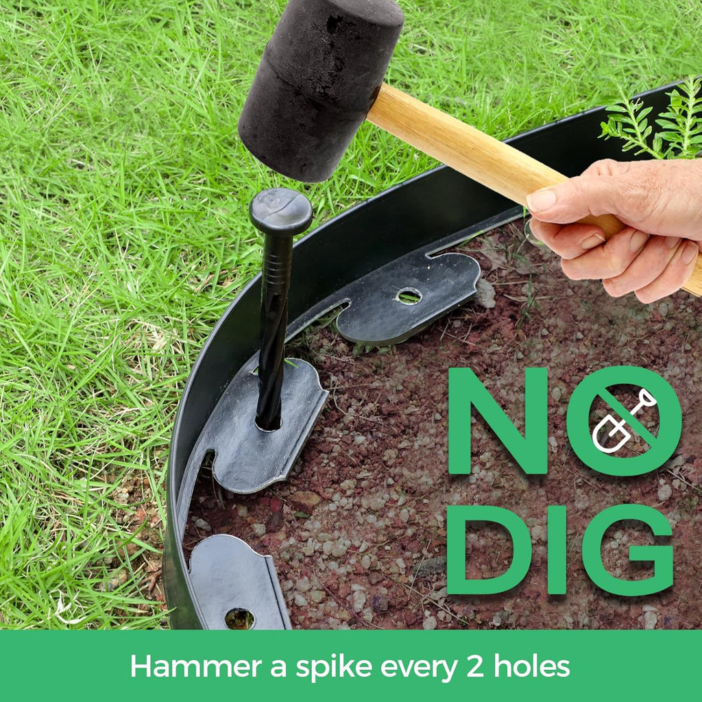 33FT No Dig Landscape Edging Border Kit with 40 Spikes A286628