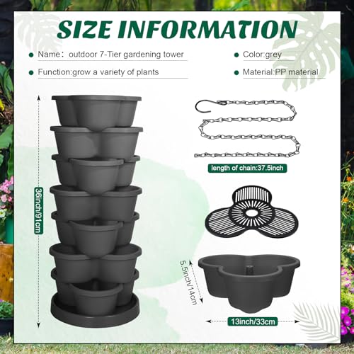 2 Pcs 7 Tier Stackable Planter U510194