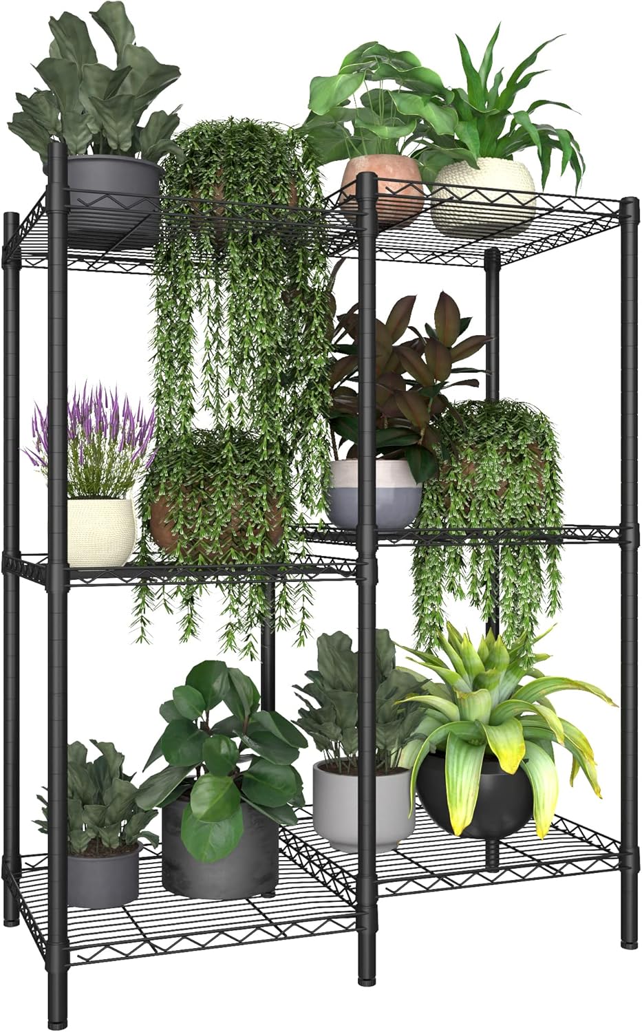 6-Tier Metal Plant Stand Black J32315