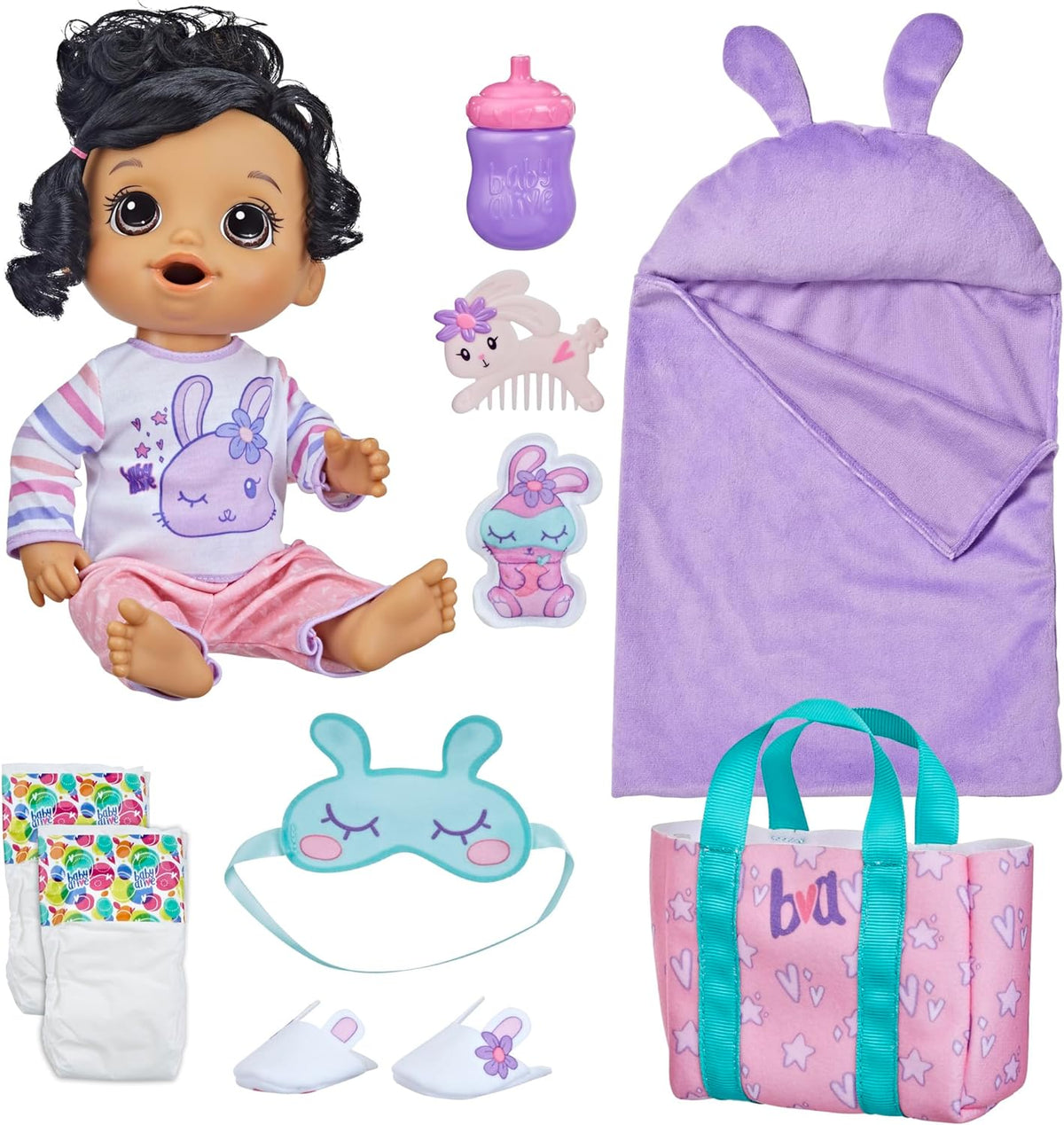 Baby Doll with Sleeping Bag & Bunny-Themed Accessories S4282