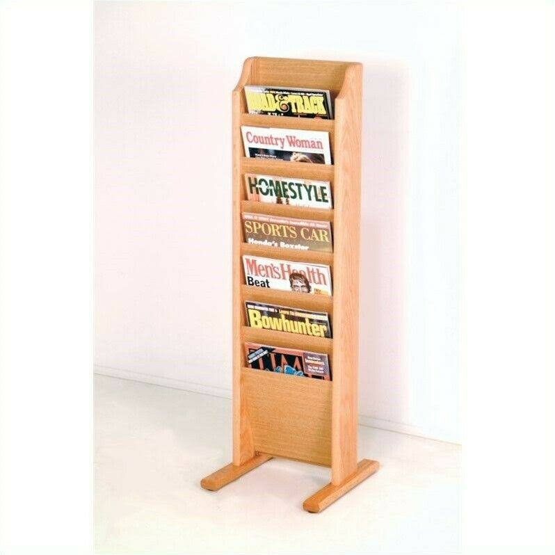 Light Oak 7 Pocket Magazine Rack J463