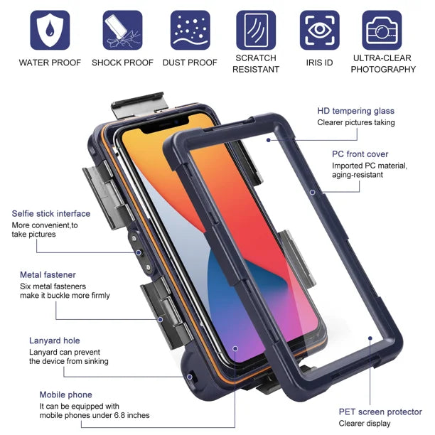 Waterproof Protective Case for Phones Up to 6.9 Inch Z456