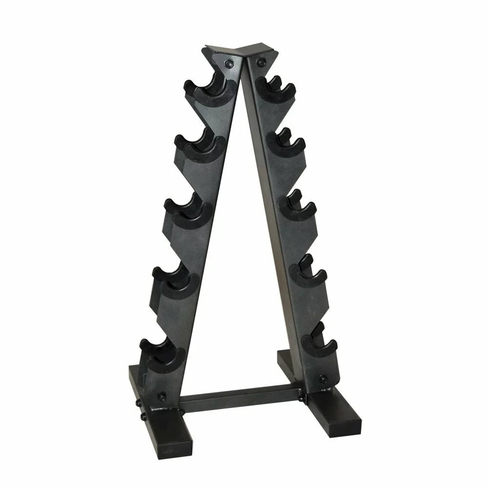 150 lb Coated Rubber Hex Dumbbell Weight Set with Rack N86753