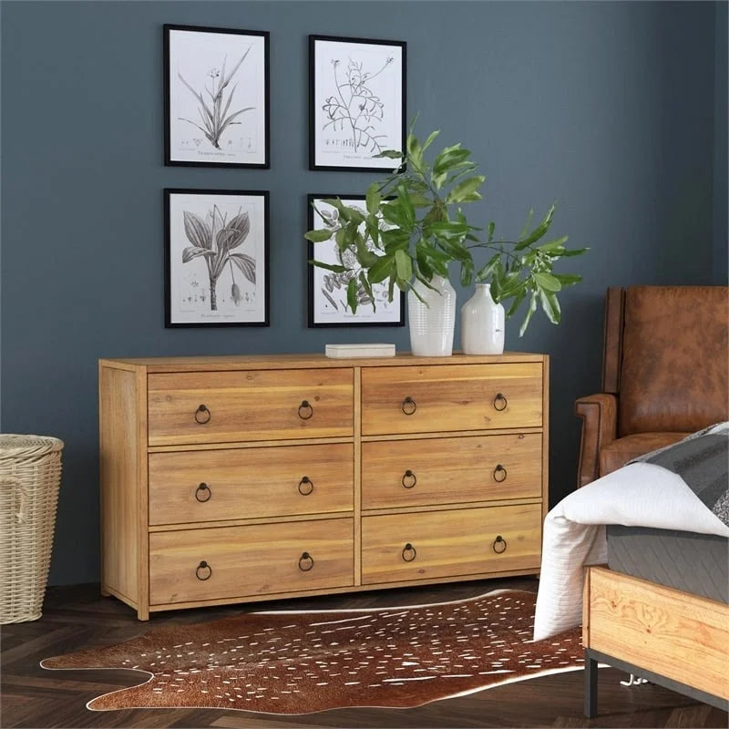6-Drawer Engineered Wood Double Dresser H4836