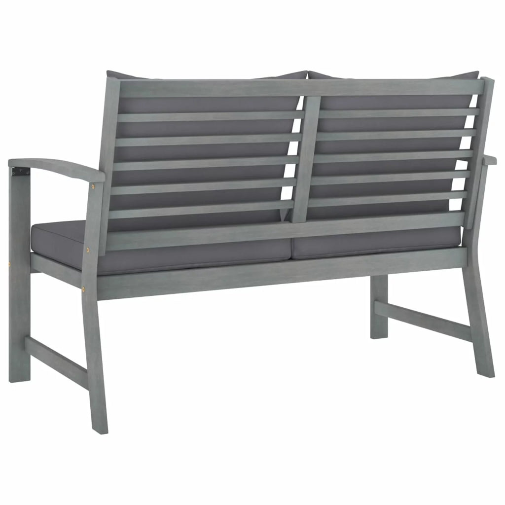 Dark Gray Cushion Solid Acacia Wood Patio Bench L932