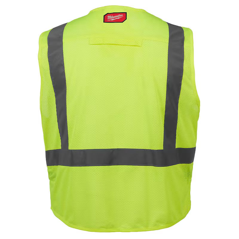 Yellow Class 2 High Visibility Safety Vest with 10 Pockets K45740