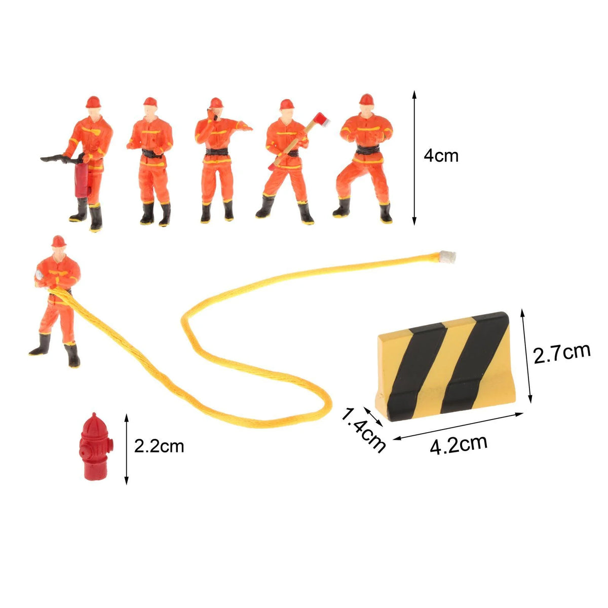 Miniature Firefighter Figures 1:50 Scale Model Train People Diorama Character R960073